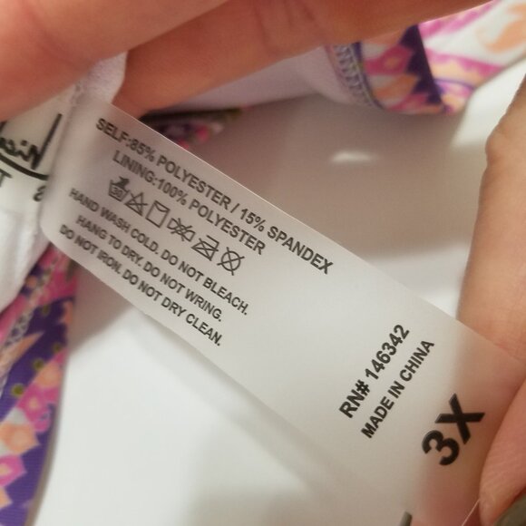 NWT Nicole Miller Tankini Swim Top Size 3X - Picture 9 of 9